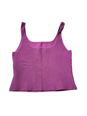 Babaton Aritzia Pink Rib Knit Square Neck Tank Top XL Women Stretch Casual